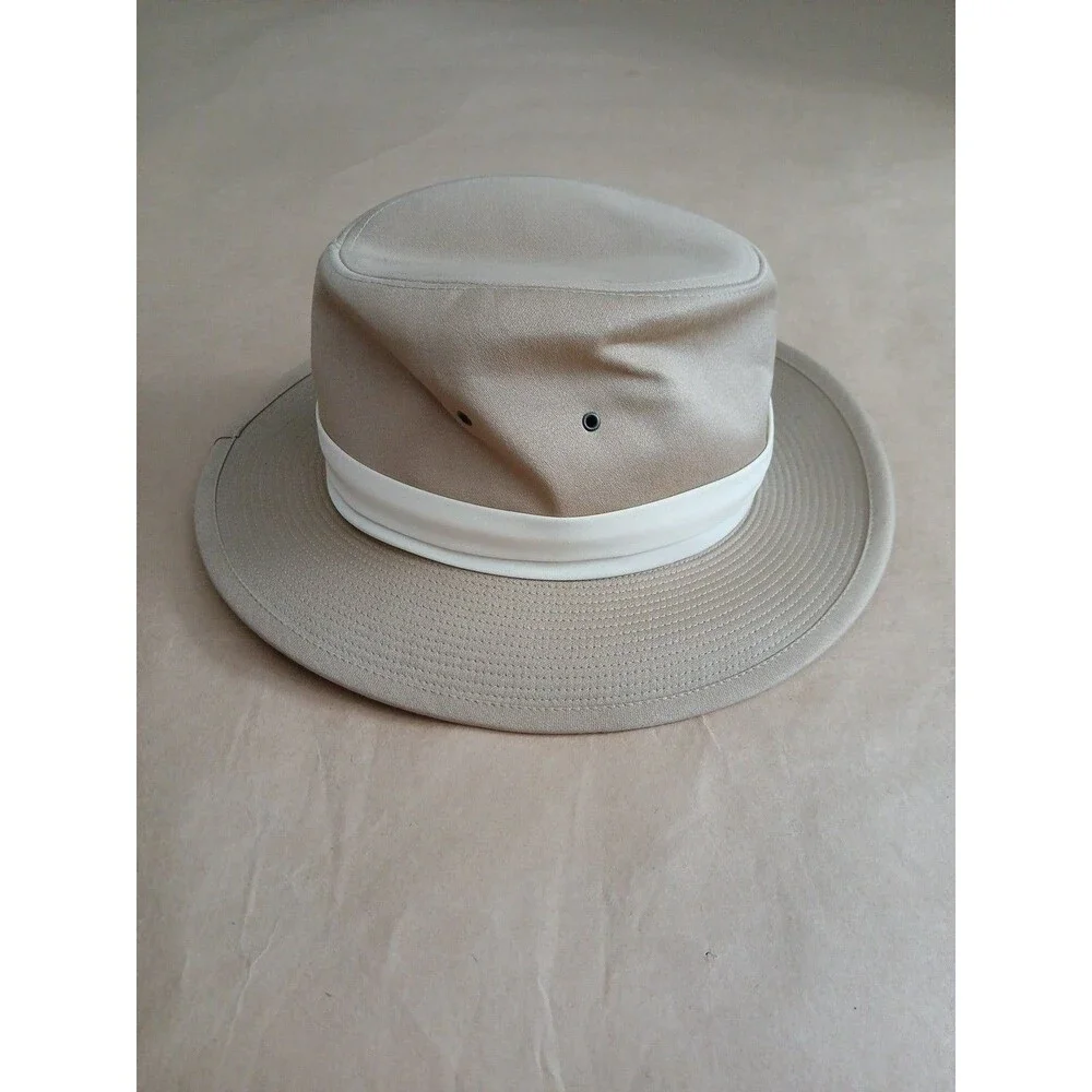 Vintage 90s Banana Republic Safari Hat Mens S Beige Fedora Travel Jungle France